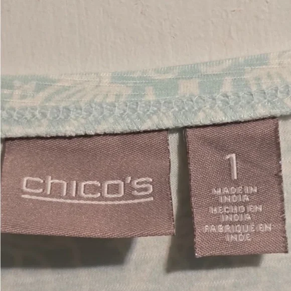 Chico's Light Green Paisley Long Sleeve Top - Picture 10 of 11